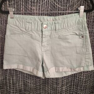 Express Mint Green Denim Shorts • Size 4 Soft